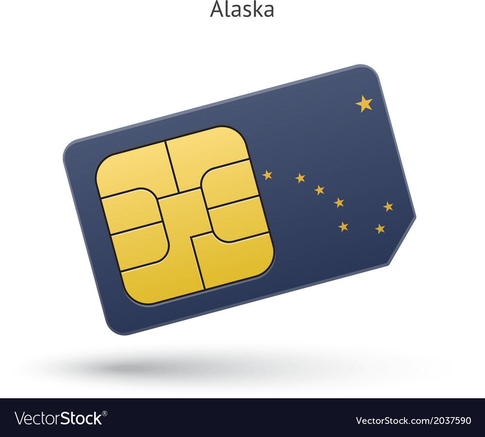 Alaska Sim Card with Flag