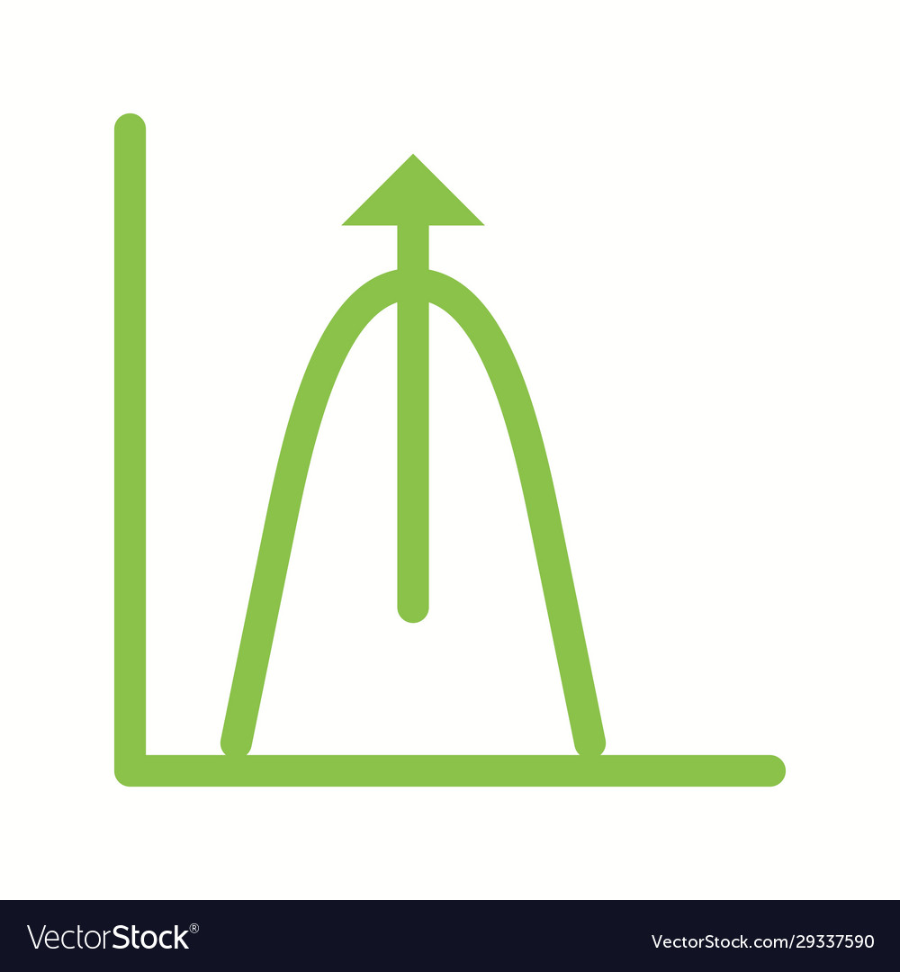 Beautiful bell shaped graph glyph icon