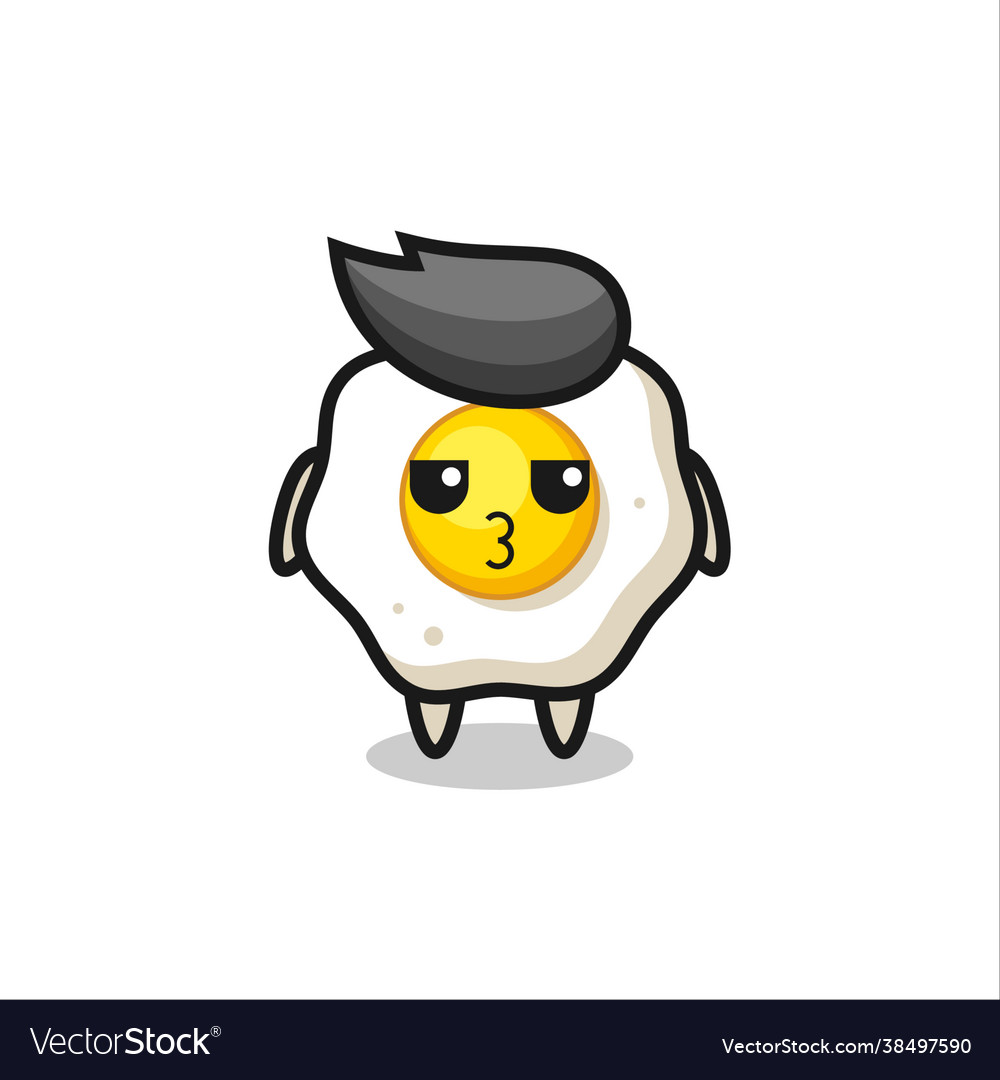 Bored Expression Cute Fried Egg Characters Vector Image