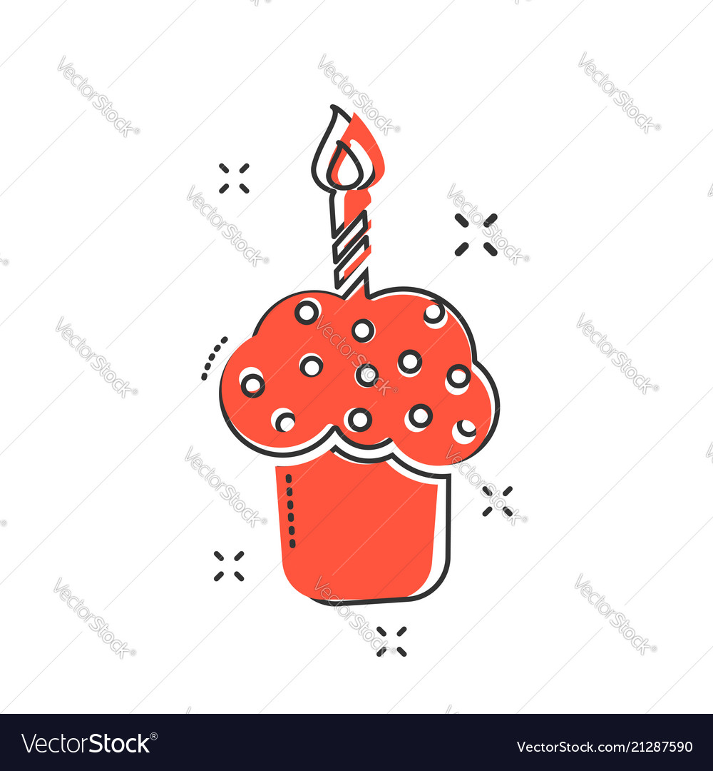 Cartoon Geburtstag Kuchen Ikone im Comic Stil frisch vector image Cartoon Geburtstag Kuchen Ikone im Comic Stil frisch