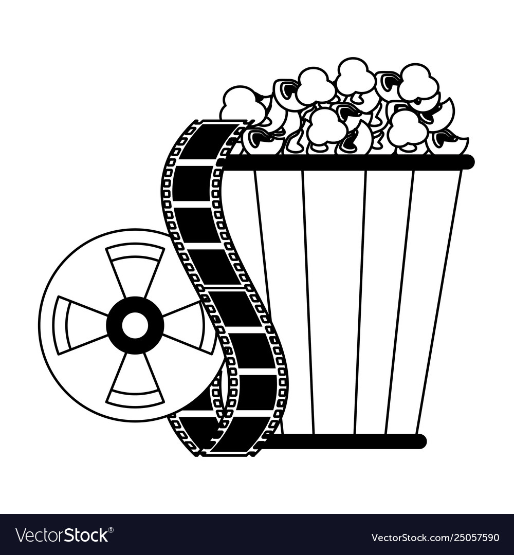 Cinema and movies cartoons in black white