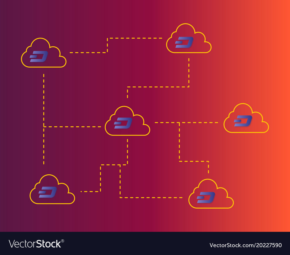 Dash blockchain technology networking background