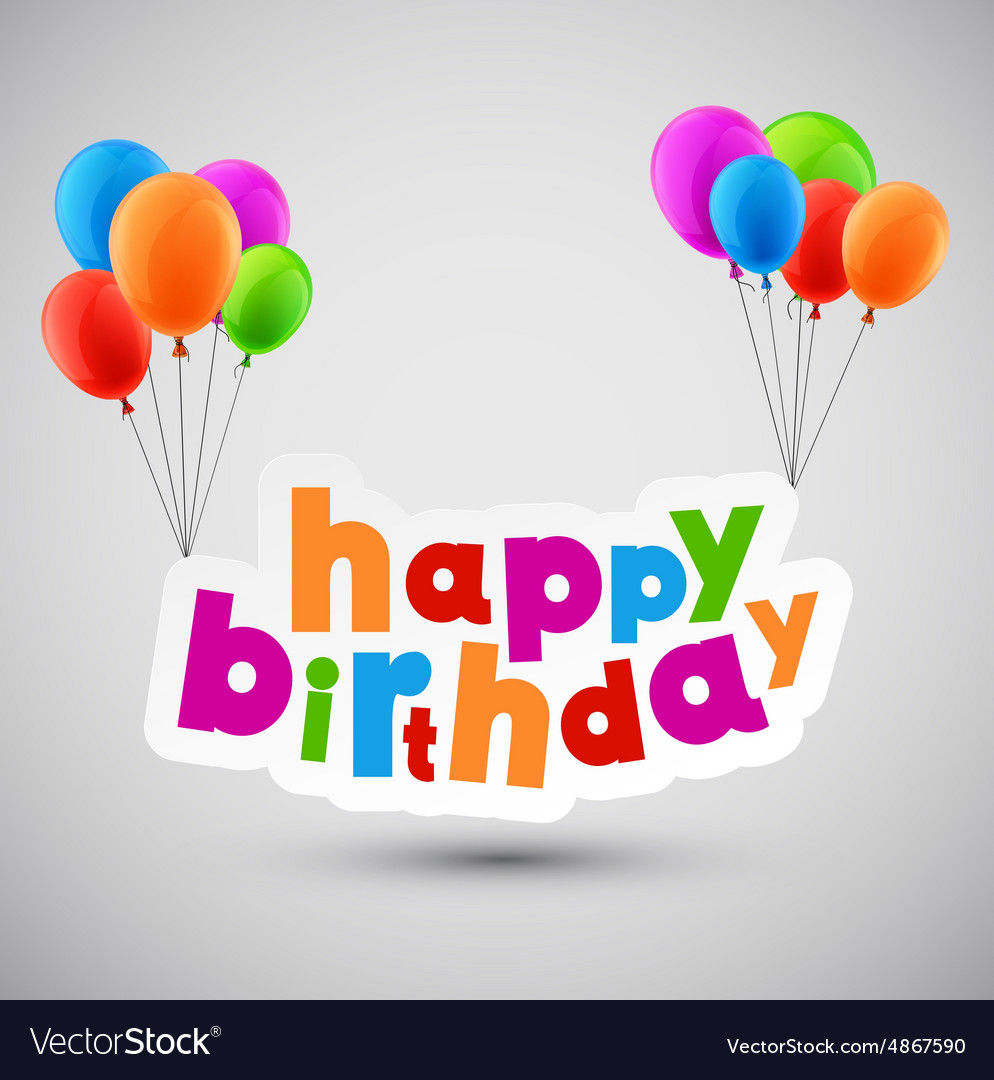 Happy birthday background with balloons Royalty Free Vector