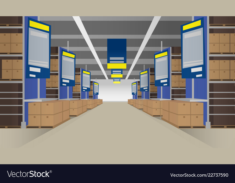 Hypermarket inside with empty spaces vector image Hypermarket inside with empty spaces