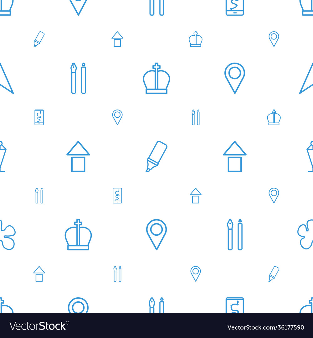 Marker icons pattern seamless white background