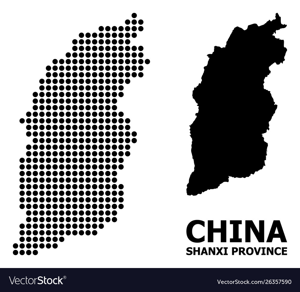 Pixeln Musterkarte shanxi Provinz vector image Pixeln Musterkarte shanxi Provinz