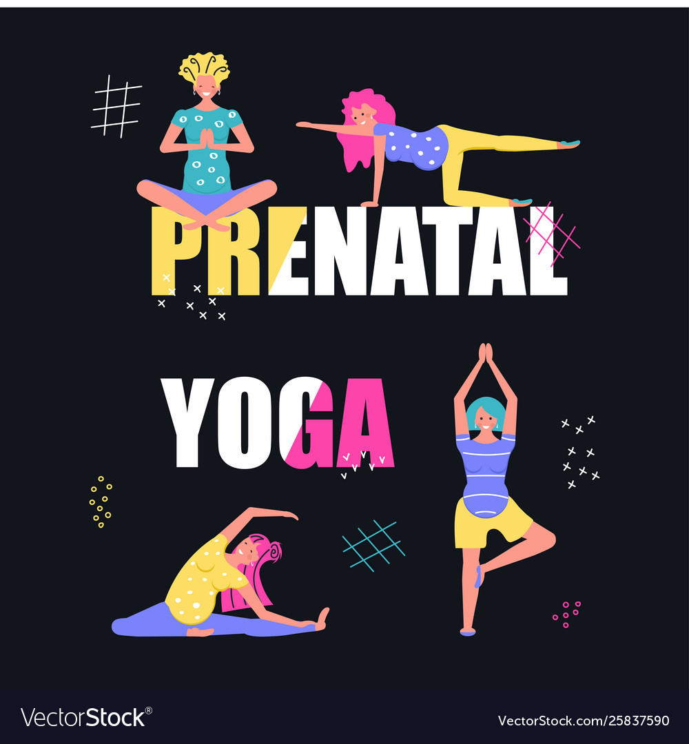 Prenatal yoga training square banner template