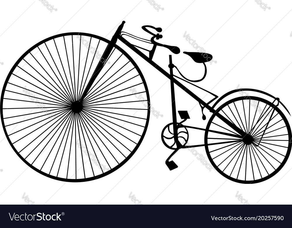 Retro bicycle silhouette icon isolated on white