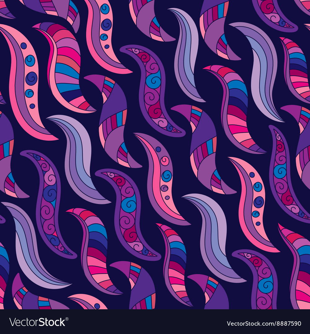 Seamless spring texture with curly leaves endless