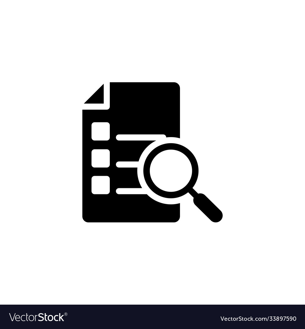 Searching data file document with magnifier glass vector image Searching data file document with magnifier glass