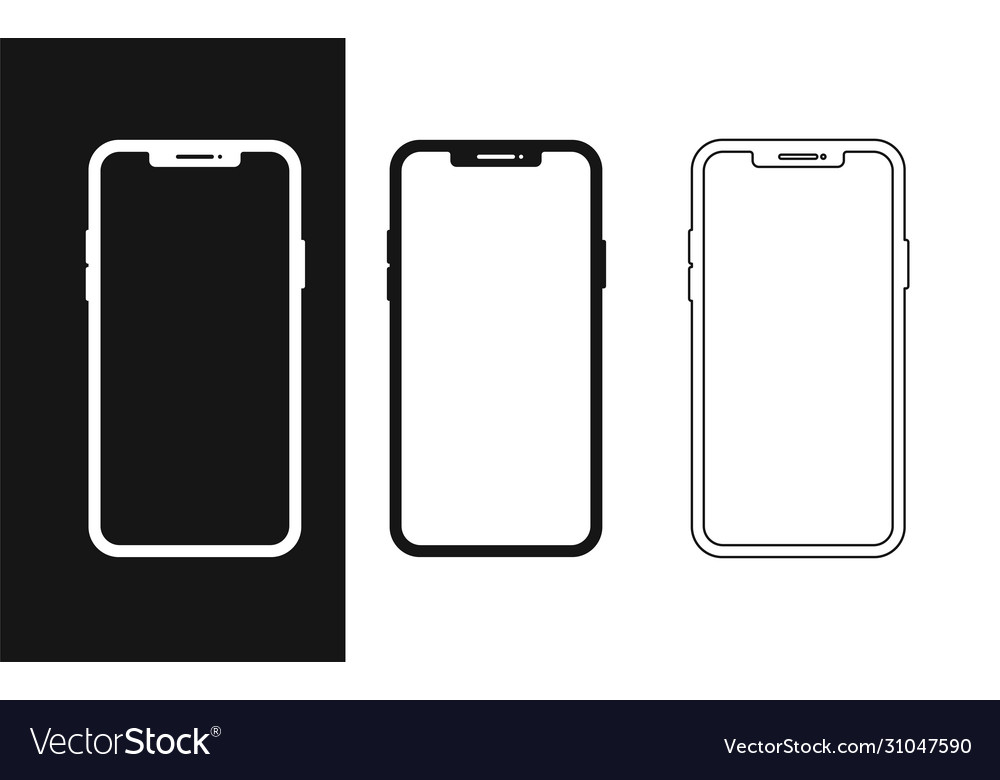 Set flat smartphone for web design mobile vector image Set flat smartphone for web design mobile