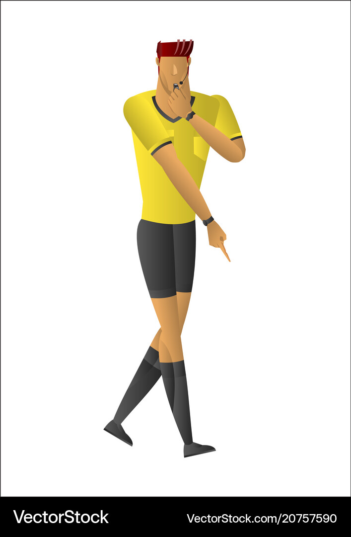 Soccer referee signaled a penalty kick Royalty Free Vector