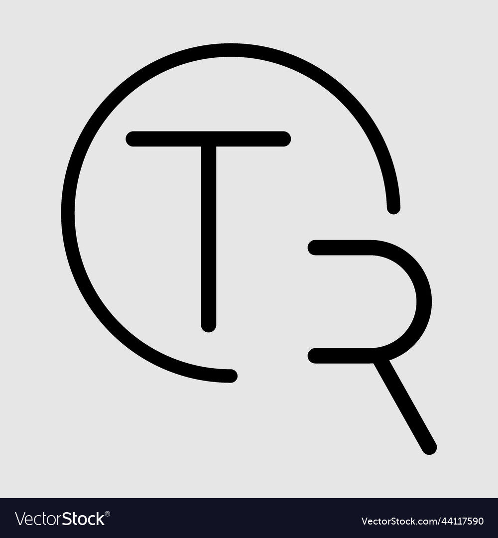 Tr monogram logo letter linked circle simple vector image Tr monogram logo letter linked circle simple