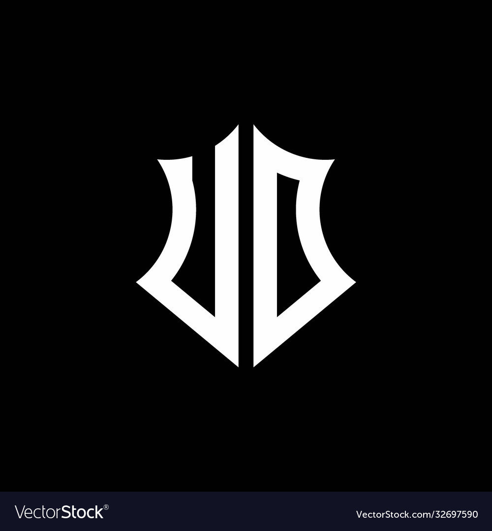 Ud monogram logo with a sharp shield style