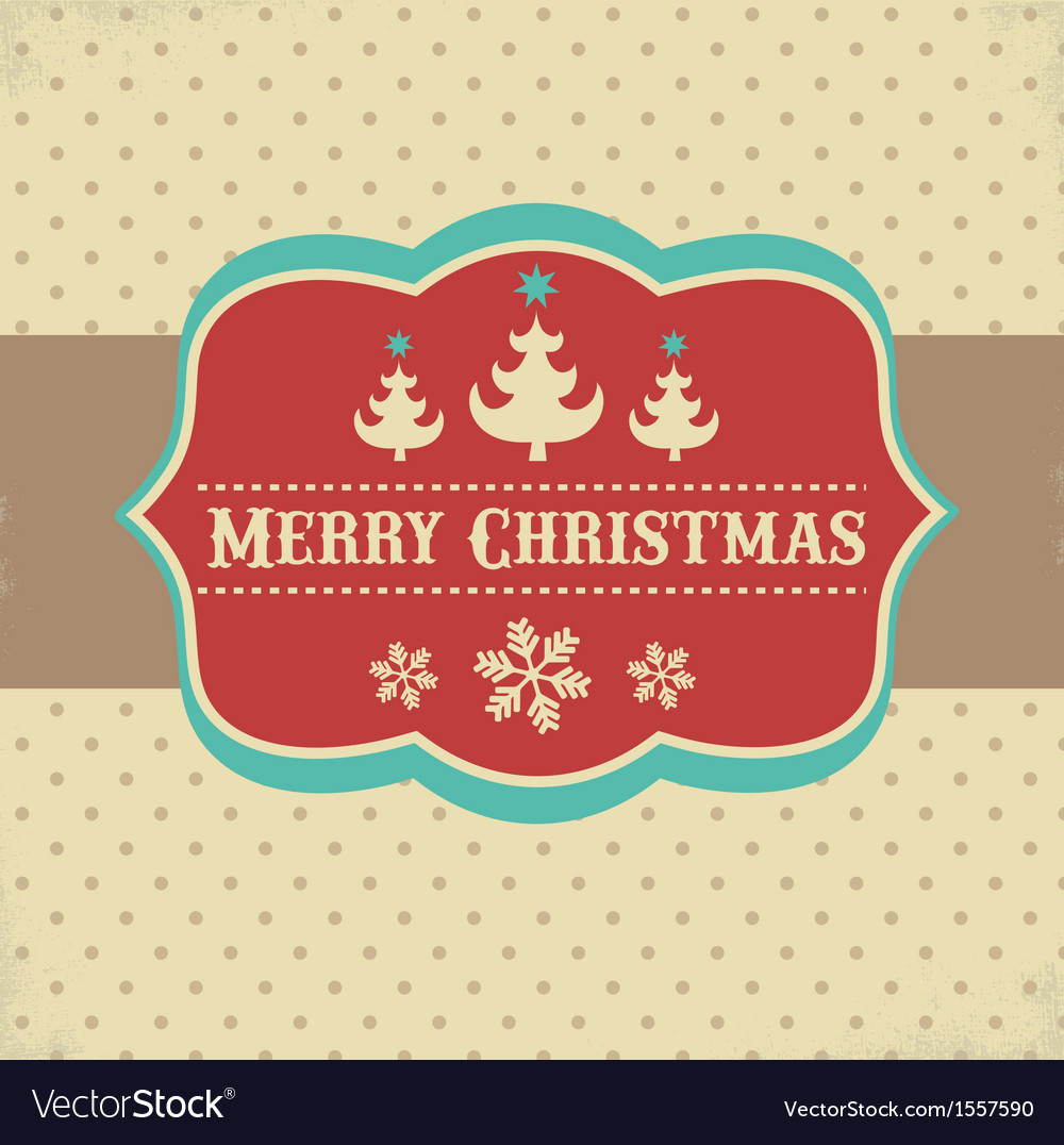 Vintage Xmas greeting card and background Vector Image