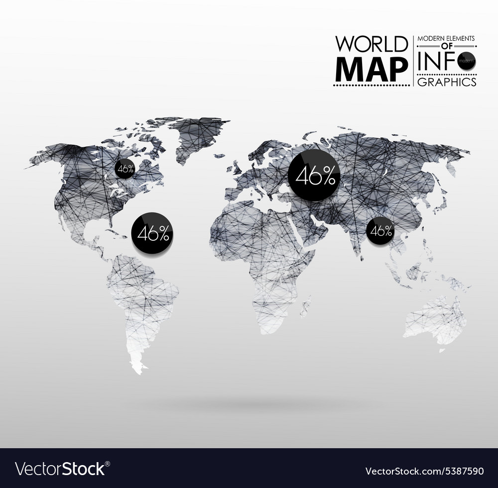World map background in polygon