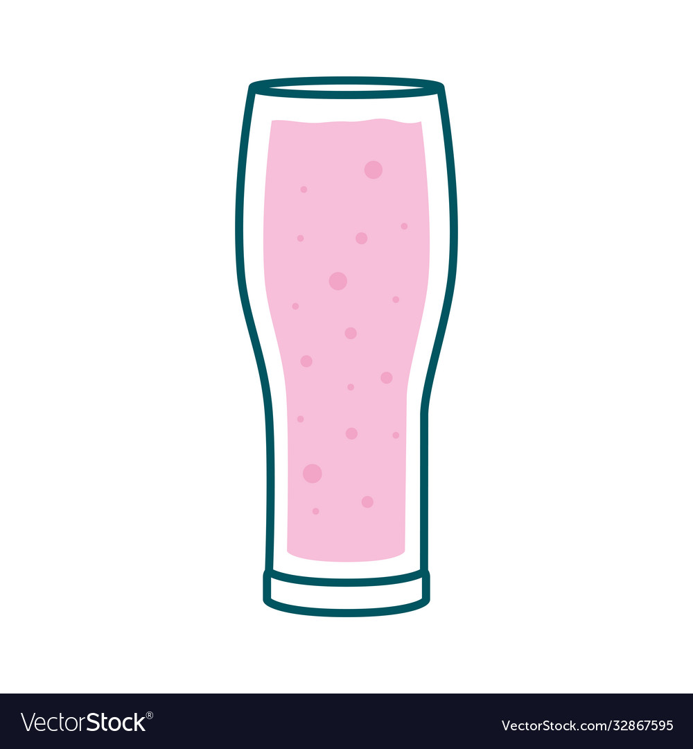 Beer glass line and fill style icon design