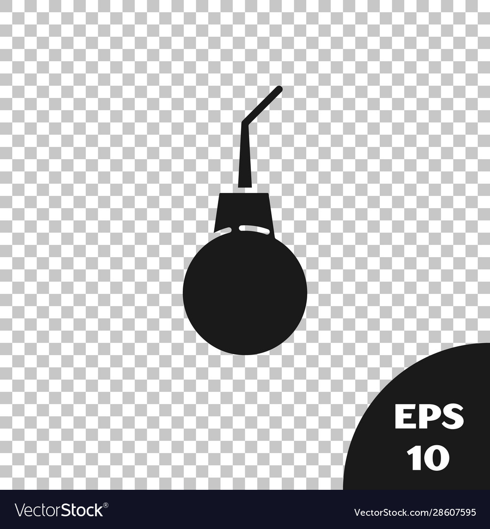 Black enema pear icon isolated on transparent