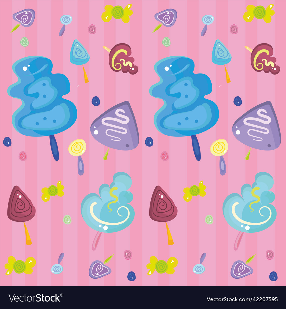 Colored pattern background with popsicles and ice