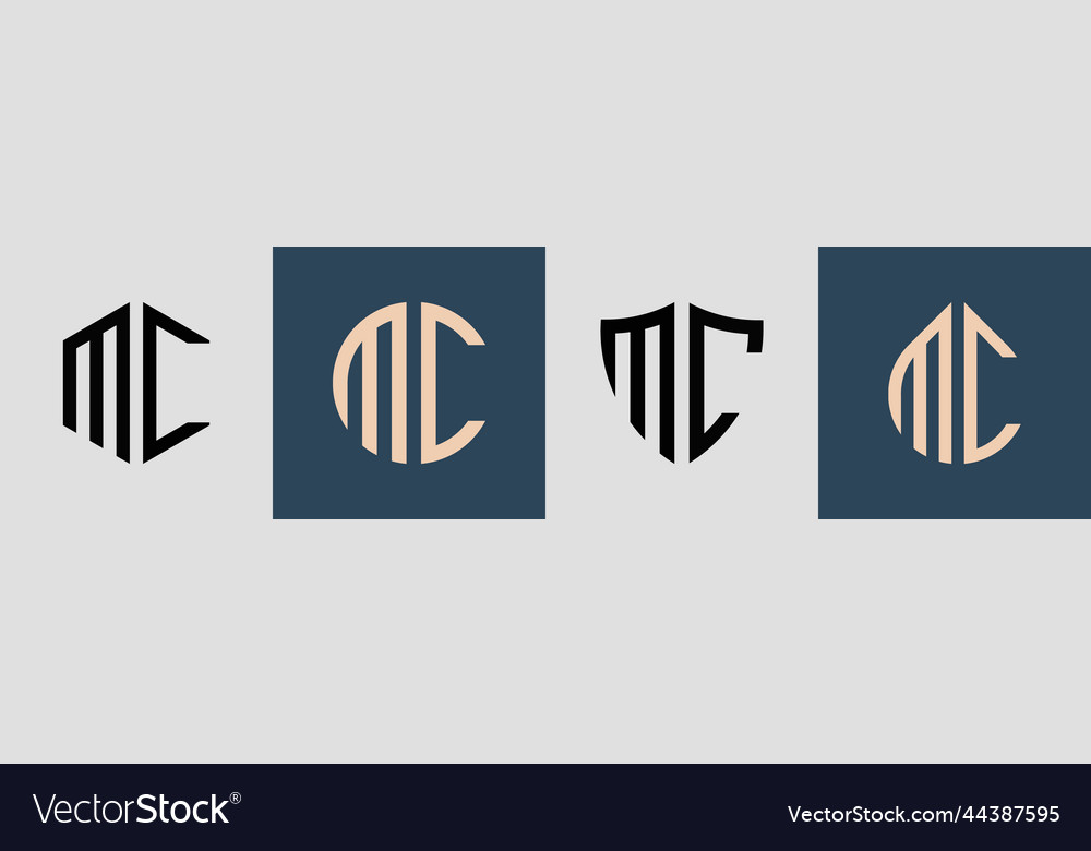 Creative simple initial letters mc logo designs Vector Image