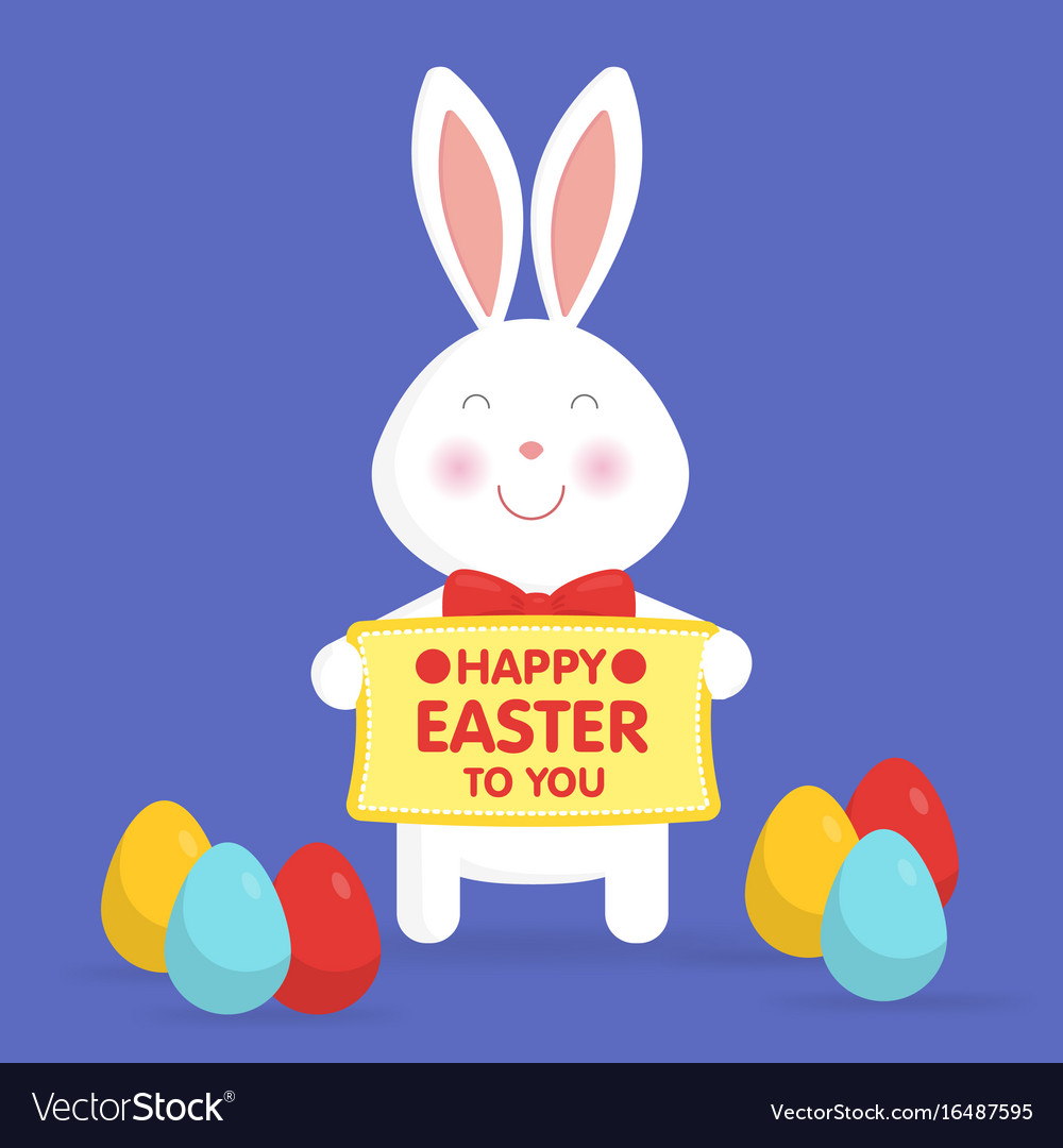 Cute easter bunny Royalty Free Vector Image - VectorStock