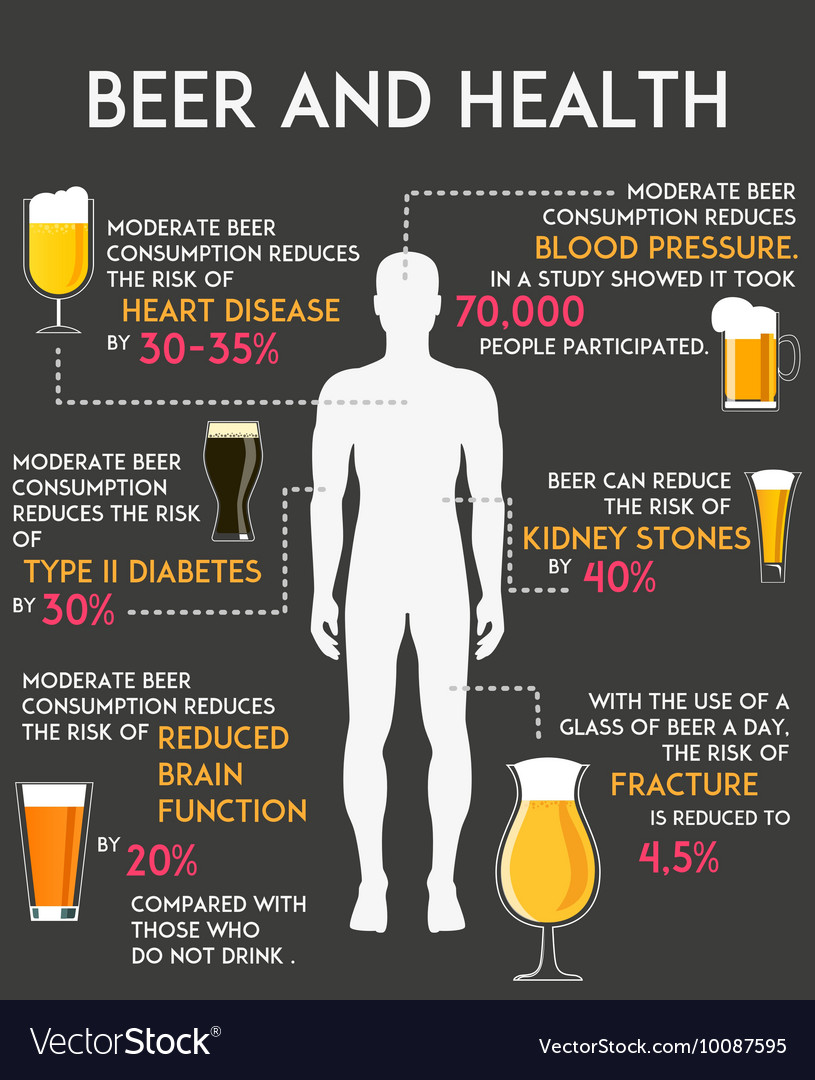 Drinking alcohol influence your body and health Vector Image