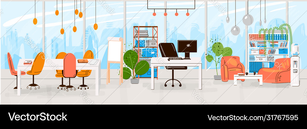 Flat collection creative workplace Royalty Free Vector Image