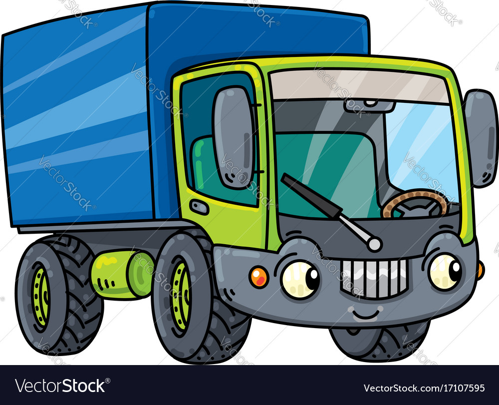 Funny small lorry with eyes Royalty Free Vector Image Funny small lorry with eyes Royalty Free Vector Image