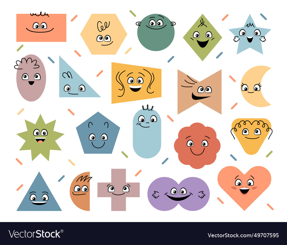 Geometric and abstract shapes elements characters Vector Image