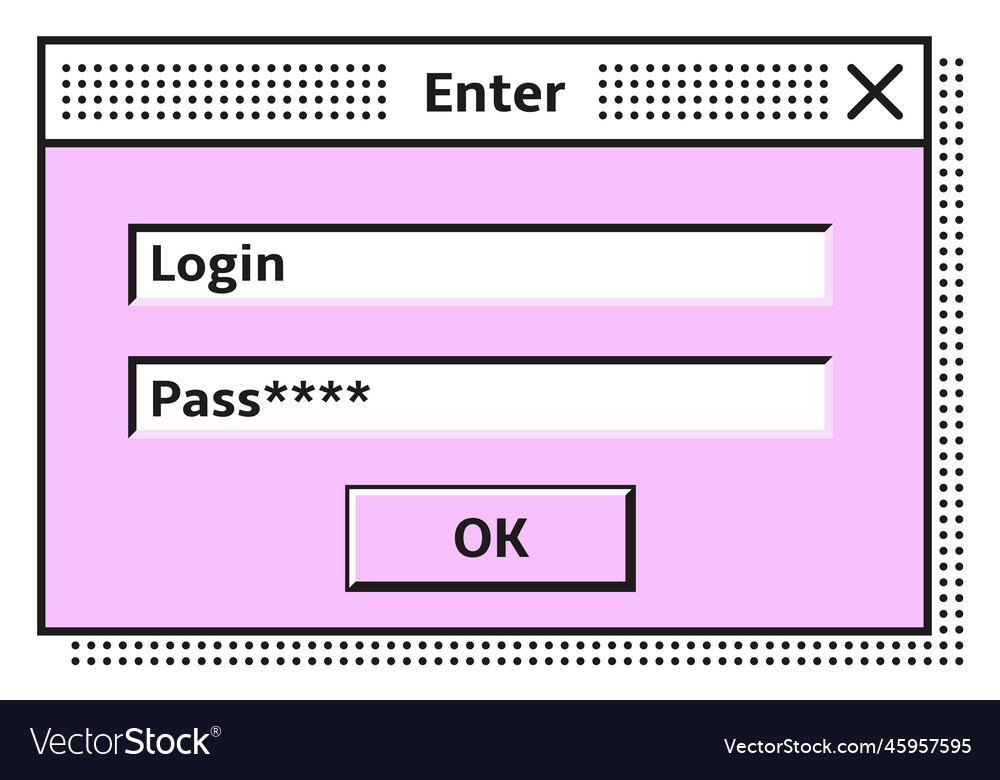Login window retro enter interface locked