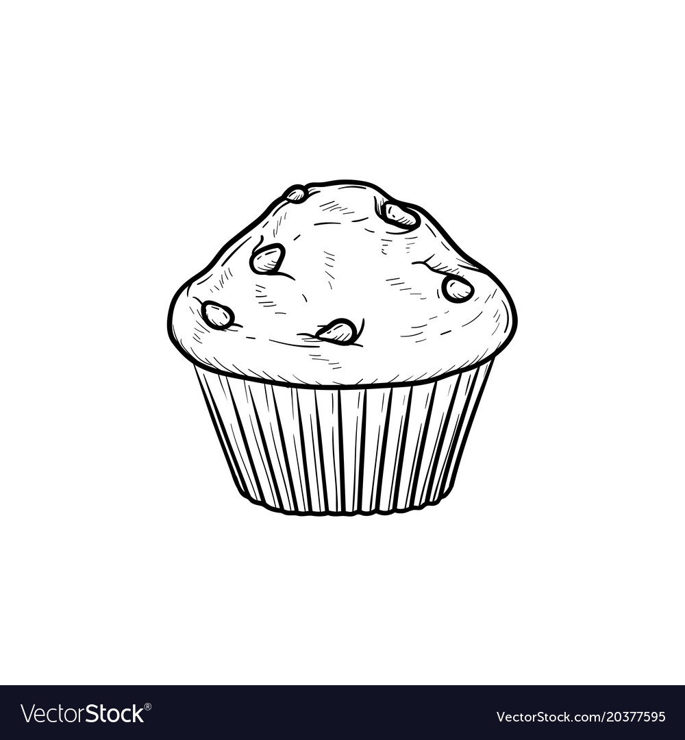 Muffin Hand gezeichnetes Skizzensymbol