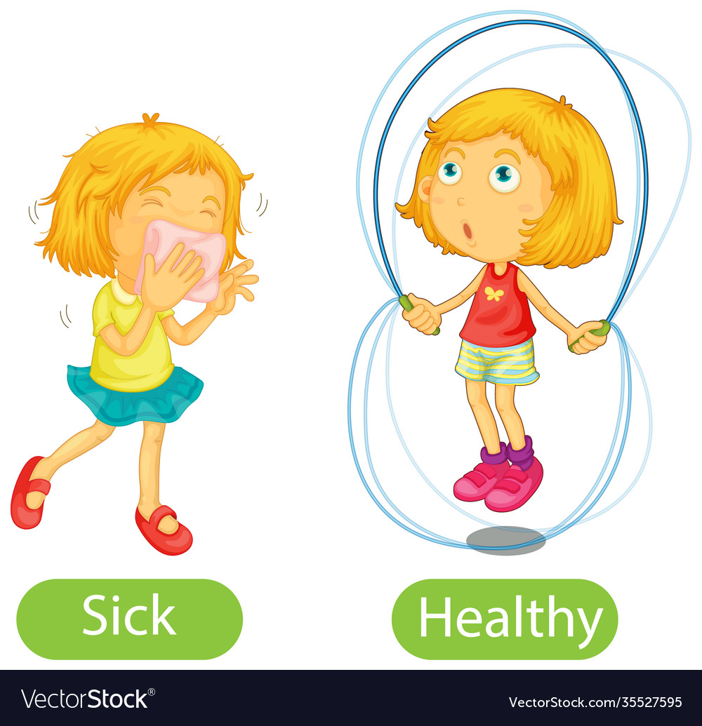 opposite-words-with-sick-and-healthy-royalty-free-vector