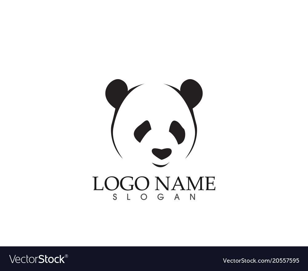 panda logo and symbols template icons app vector image panda logo