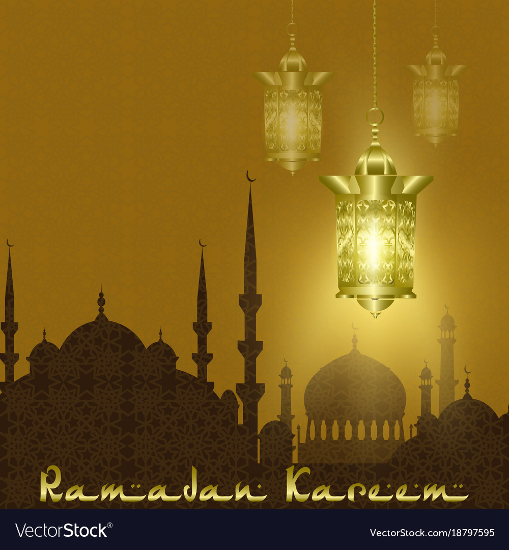 Ramadan kareem stilisierte Zeichnung der Silhouette