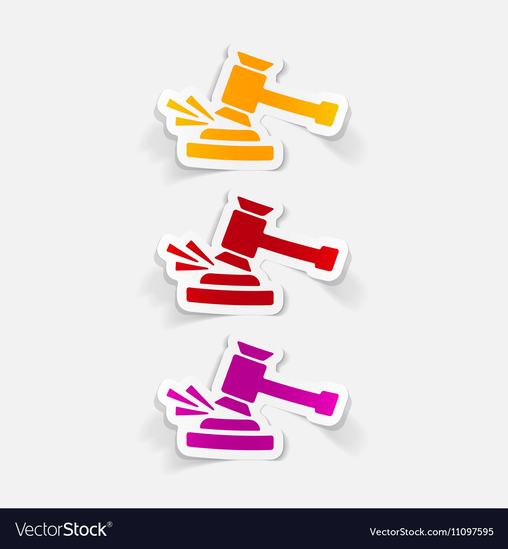Realistic design element gavel