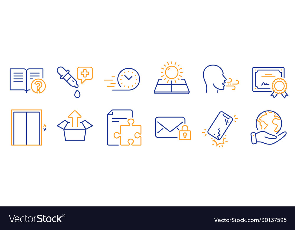 Set technology icons such as secure mail vector image Set technology icons such as secure mail