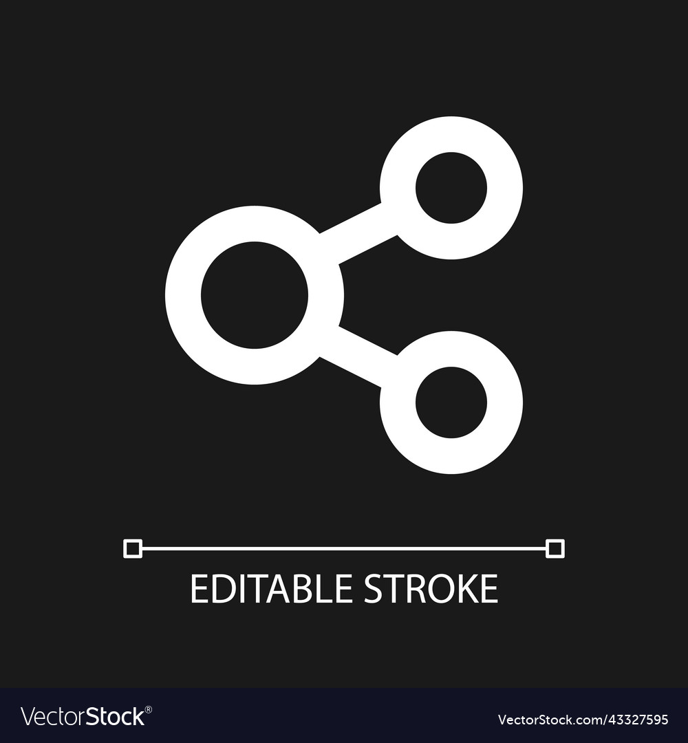 Share pixel perfect white linear ui icon for dark vector image Share pixel perfect white linear ui icon for dark