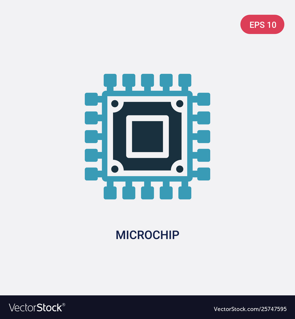 Two color microchip icon from programming concept vector image Two color microchip icon from programming concept