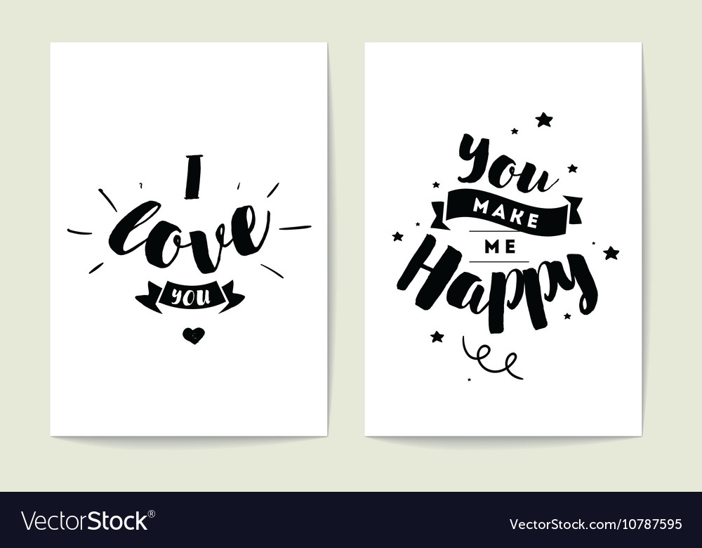 Typography cards set