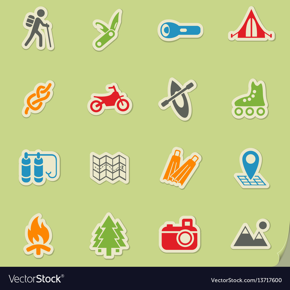 Active recreation icon set vector image Active recreation icon set