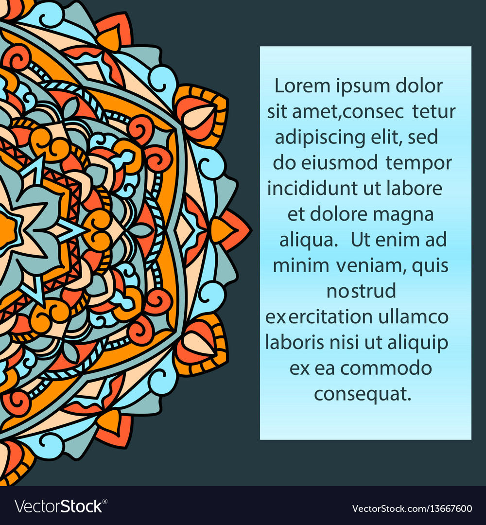 Beautiful leaflet with a mandala pattern and place