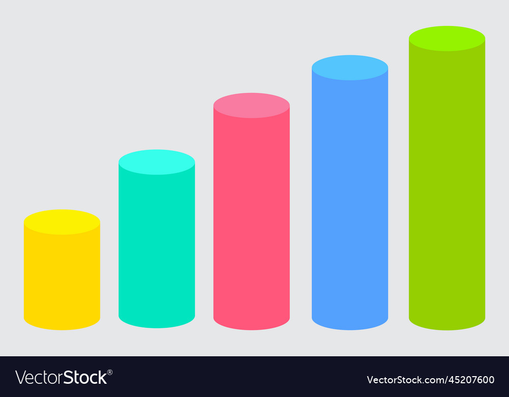 Color 3d cylinder front view and levels Royalty Free Vector