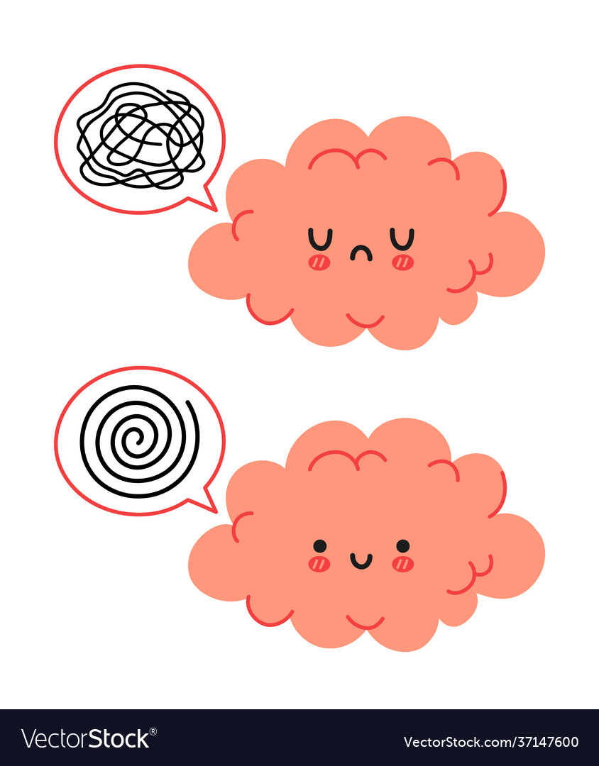 Cute funny brain character and speech bubble Vector Image Cute funny brain character and speech bubble Vector Image