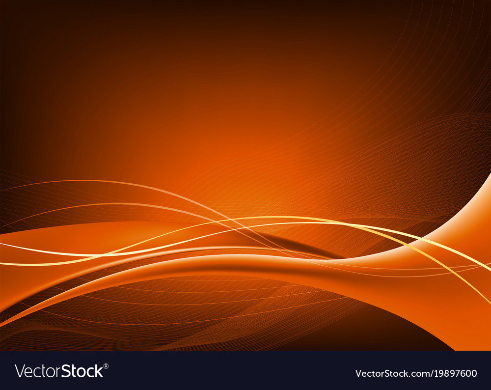 Dark orange background with smooth lines Vector Image