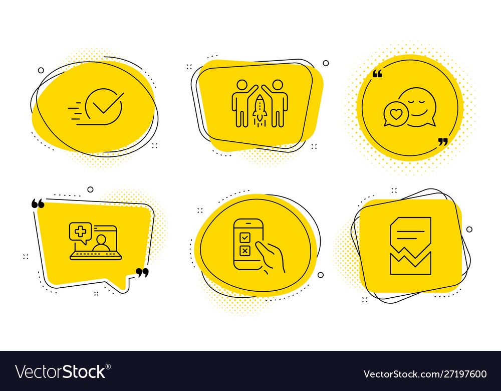 Dating mobile survey and checkbox icons set Vector Image Dating mobile survey and checkbox icons set