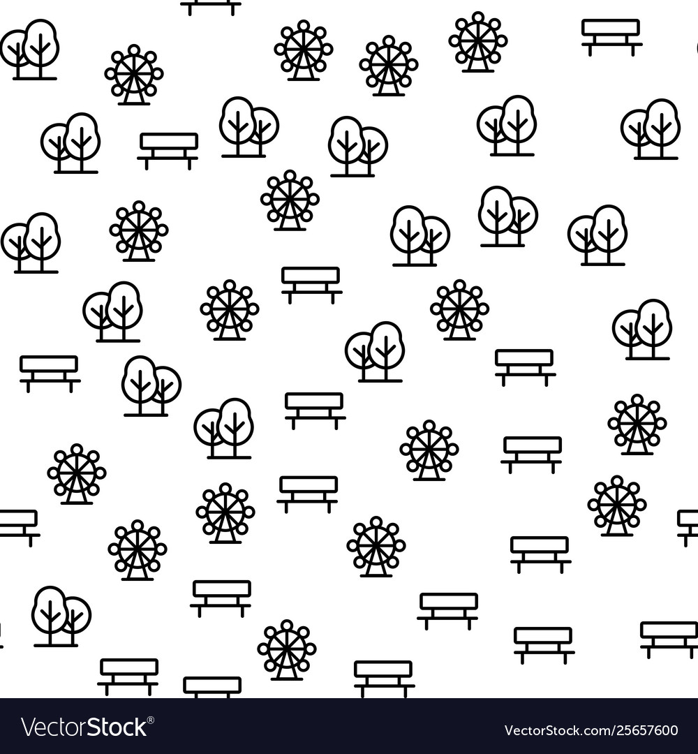 Elements of amusement park seamless pattern
