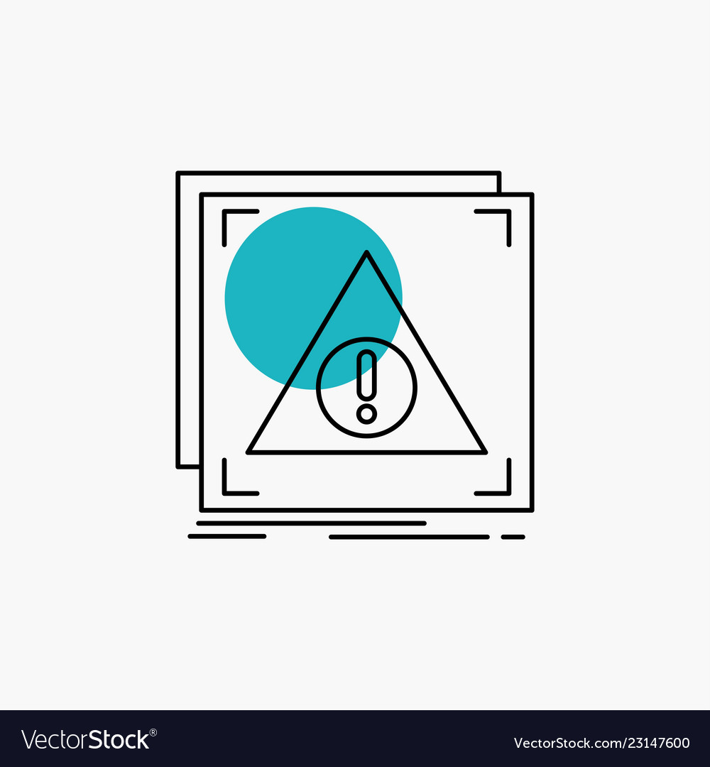 Error application denied server alert line icon vector image Error application denied server alert line icon