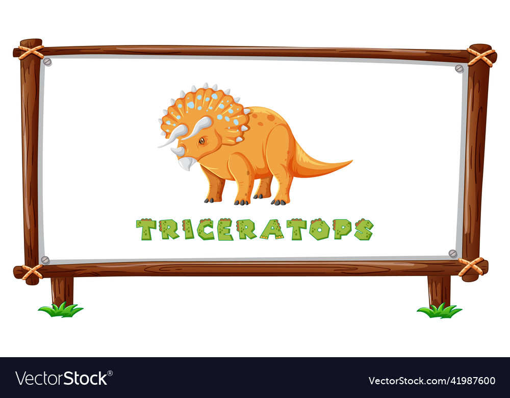 Frame template with dinosaurs and text