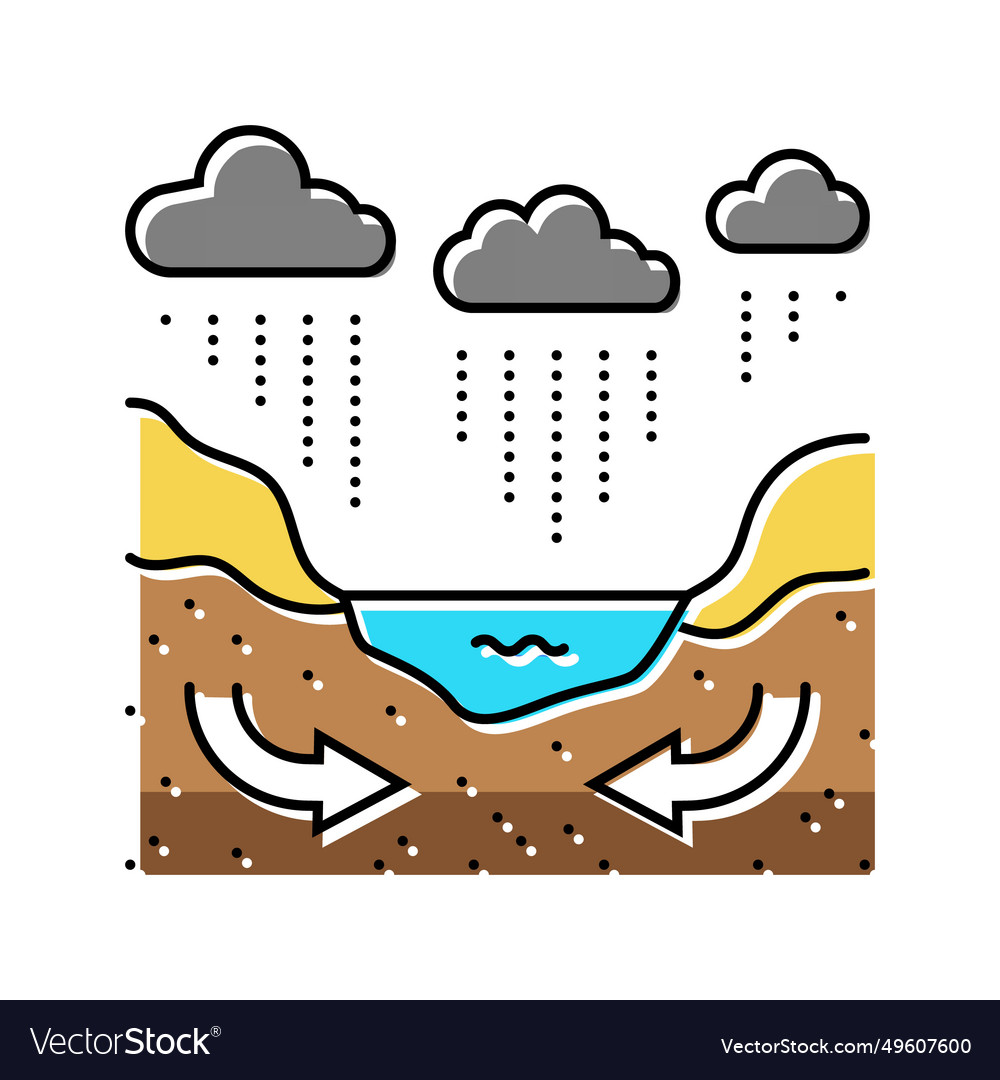 Geotechnical analysis hydrogeologist color icon vector image Geotechnical analysis hydrogeologist color icon