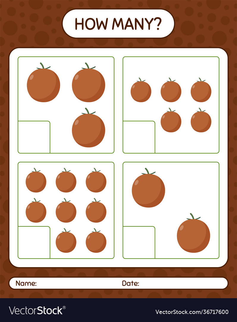 How many counting game with velvet apple vector image How many counting game with velvet apple